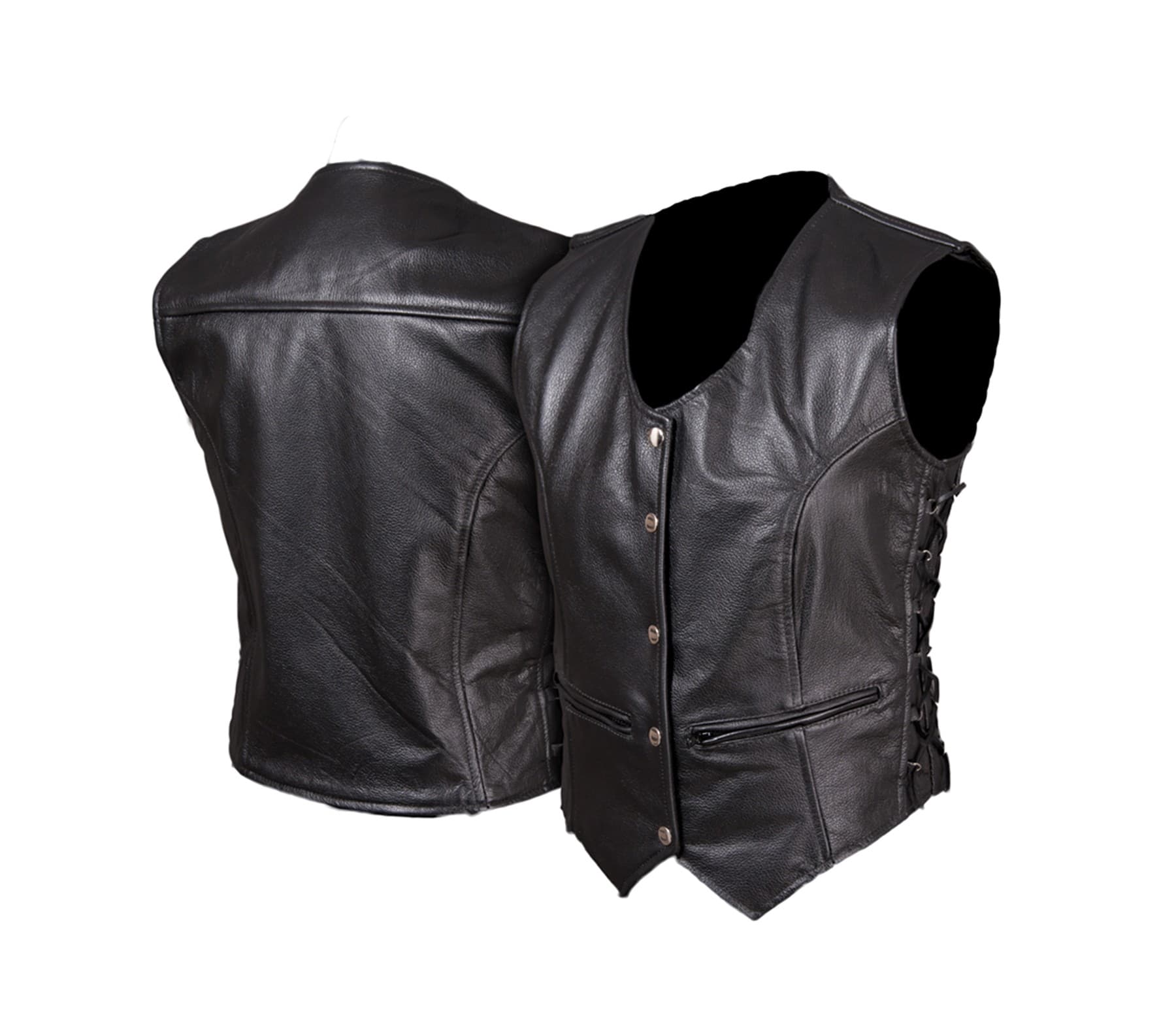 DAMSKA KLASYCZNA KAMIZELKA MOTOCYKLOWA ZATRZASKI KM016