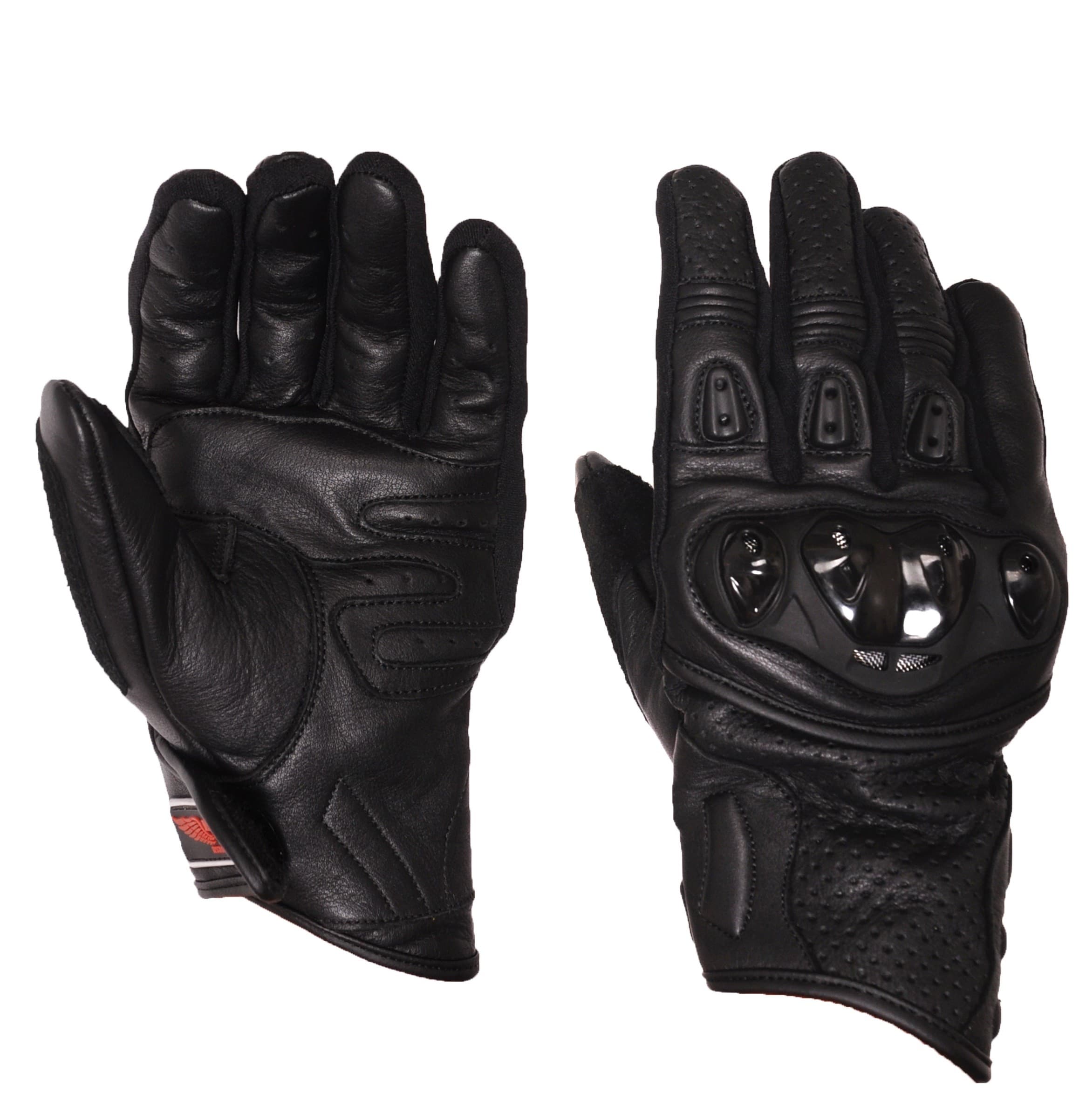 RĘKAWICE MOTOCYKLOWE MĘSKIE SKÓRZANE CITY-X BLACK