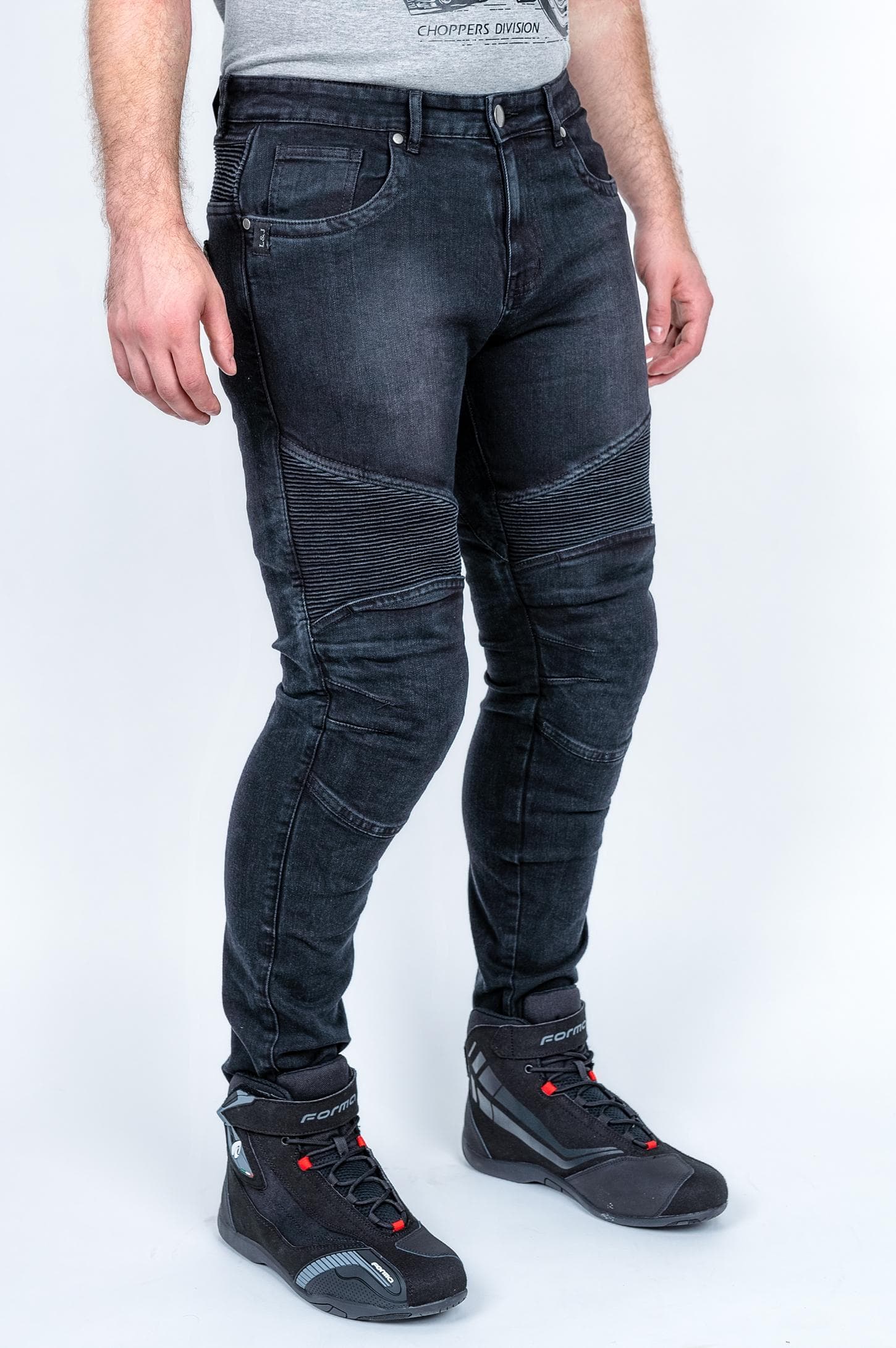 SPODNIE MOTOCYKLOWE JEANSY Z KEVLAREM RYPARD CLASSIC BLACK
